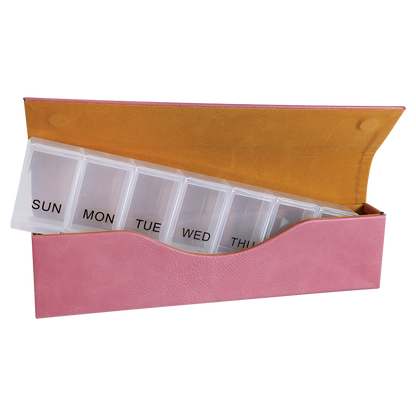 9 3/4" x 2 1/2" Laserable Leatherette Pill Box