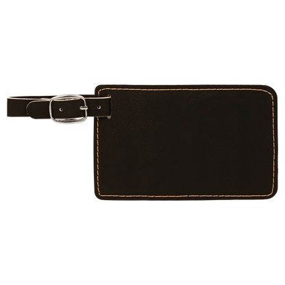 4 1/4" x 2 3/4" Custom Engraved Leatherette Luggage Tag