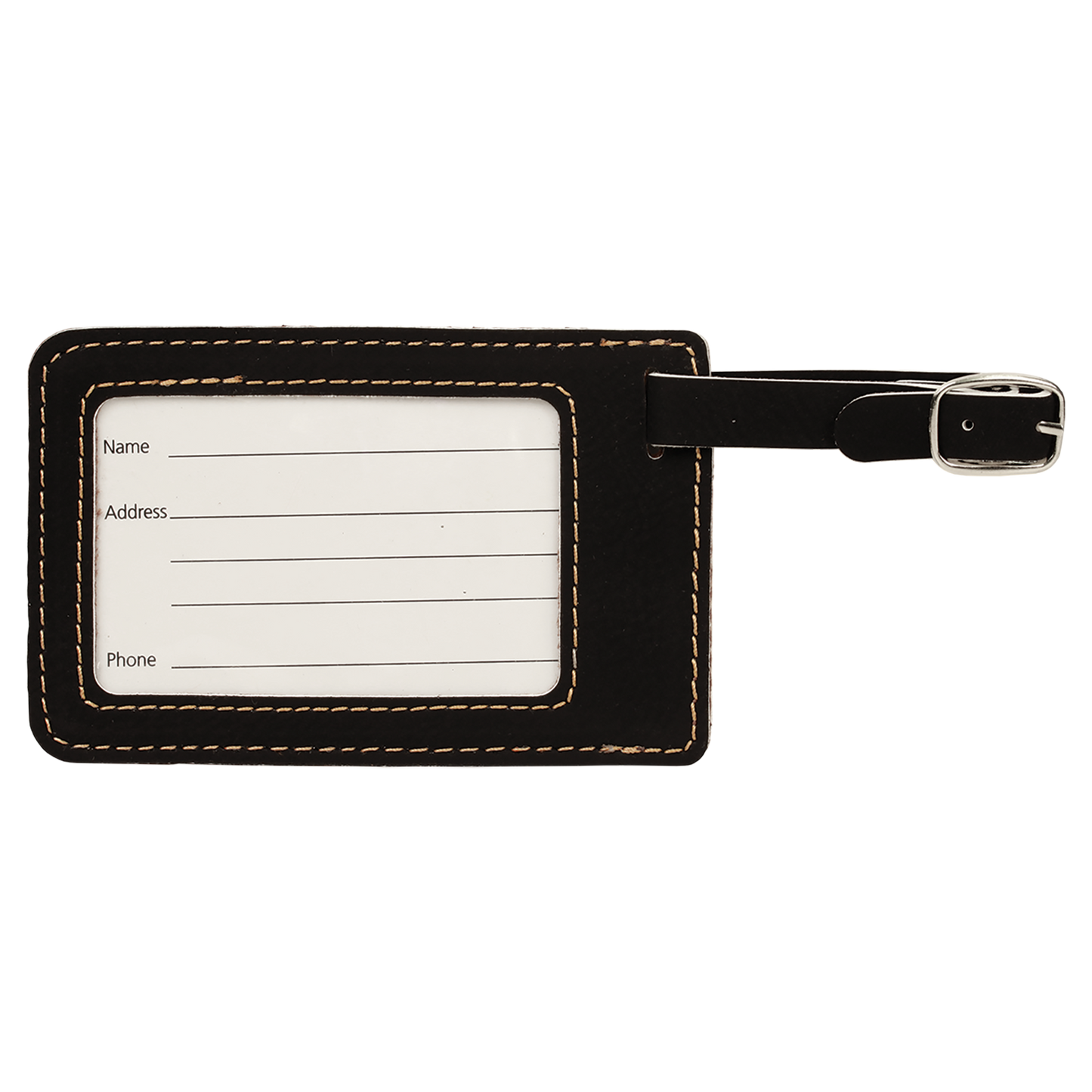 4 1/4" x 2 3/4" Custom Engraved Leatherette Luggage Tag