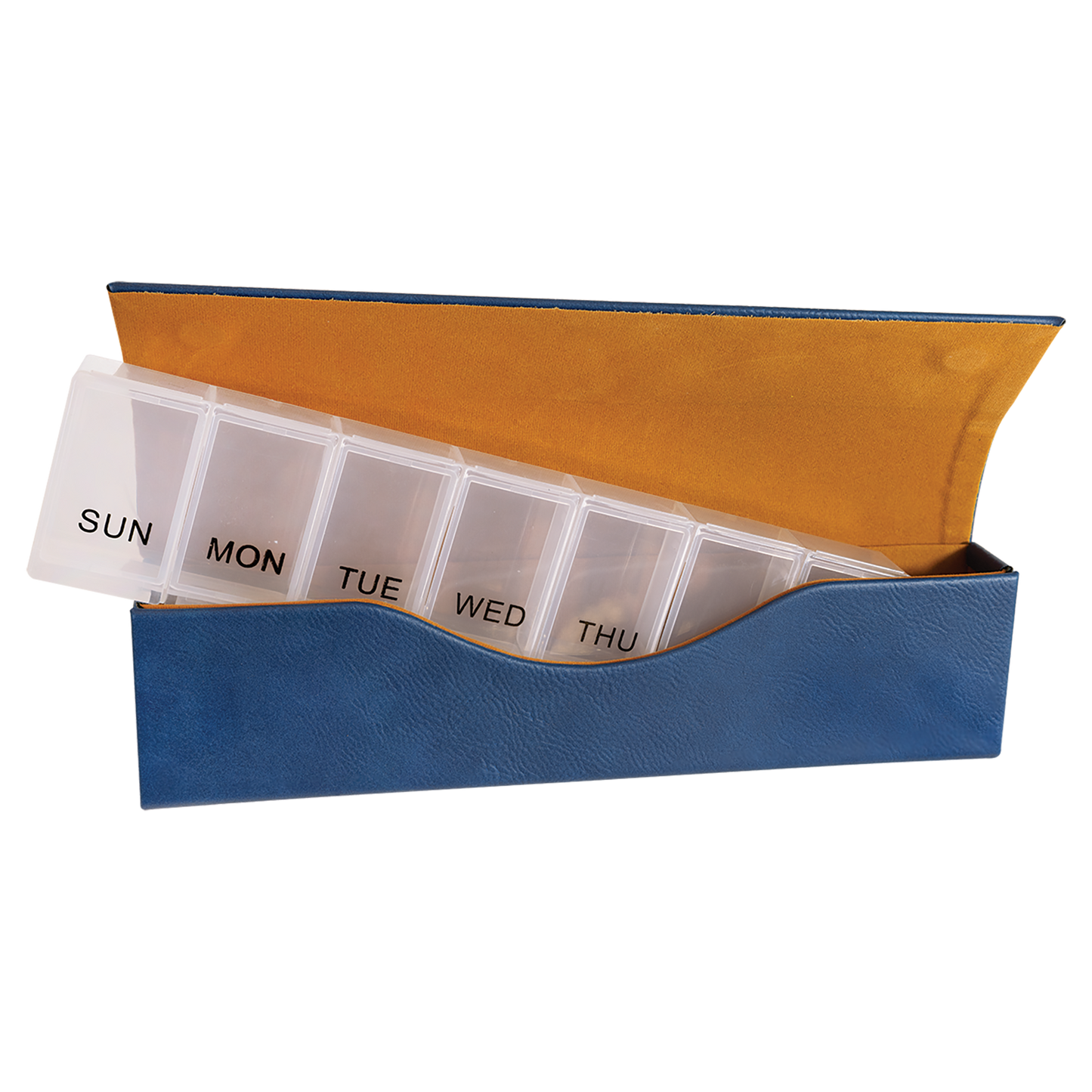 9 3/4" x 2 1/2" Laserable Leatherette Pill Box