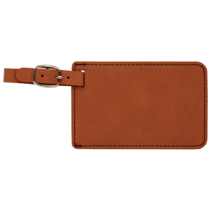 4 1/4" x 2 3/4" Custom Engraved Leatherette Luggage Tag