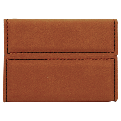 3 3/4" x 2 3/4" Custom Engraved Leatherette Hard Business Card Holder