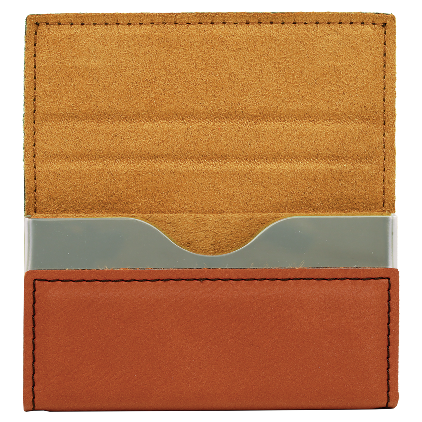 3 3/4" x 2 3/4" Custom Engraved Leatherette Hard Business Card Holder