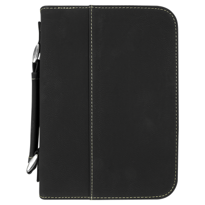 6 3/4" x 9 1/4" Leatherette Book/Bible Cover with Handle & Zipper