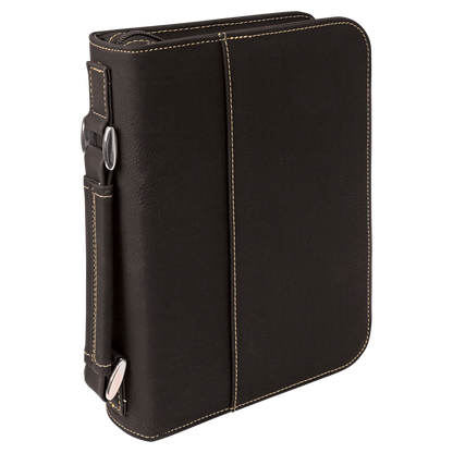 6 3/4" x 9 1/4" Leatherette Book/Bible Cover with Handle & Zipper