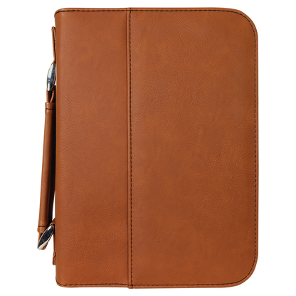 6 3/4" x 9 1/4" Leatherette Book/Bible Cover with Handle & Zipper
