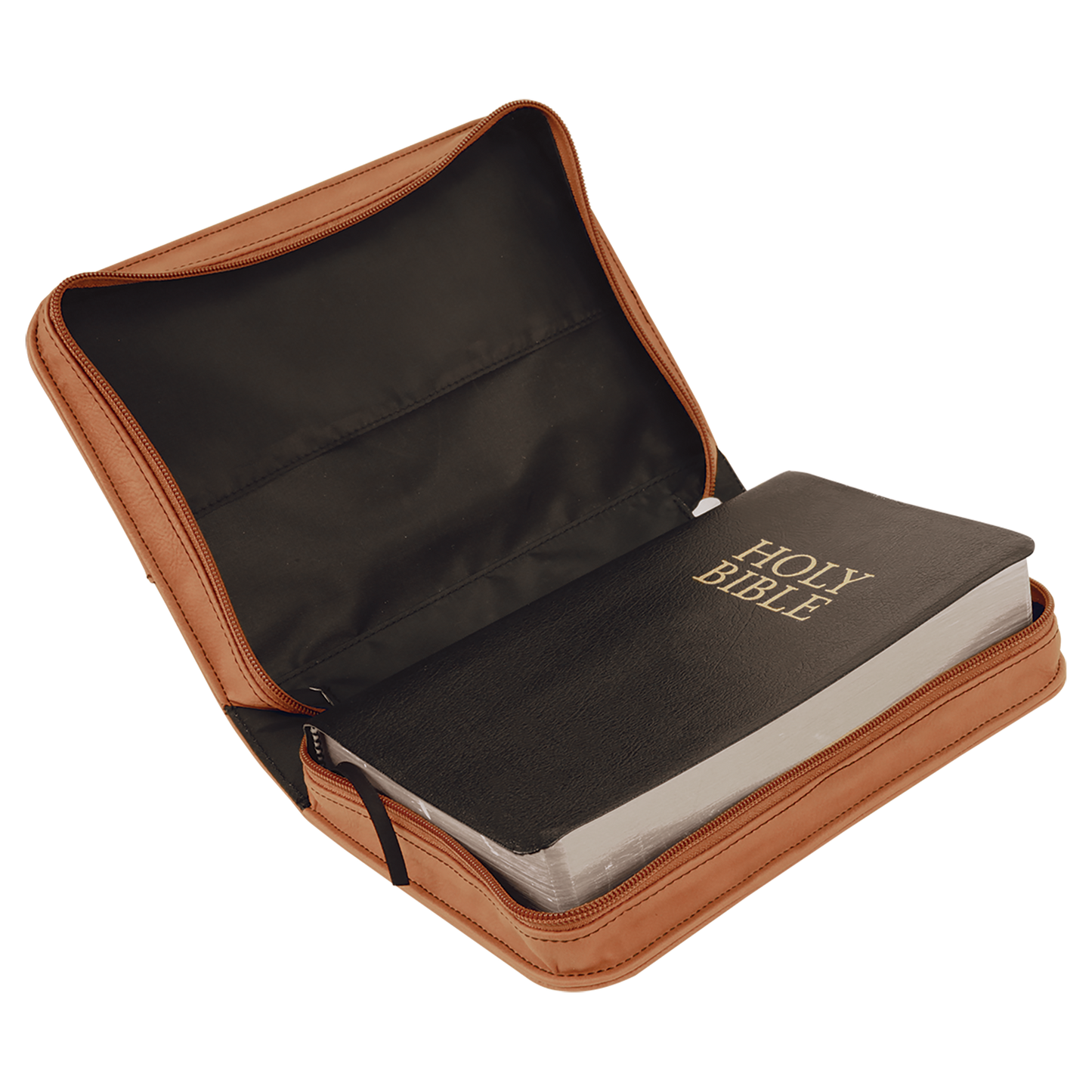 6 3/4" x 9 1/4" Leatherette Book/Bible Cover with Handle & Zipper