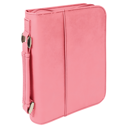 6 3/4" x 9 1/4" Leatherette Book/Bible Cover with Handle & Zipper