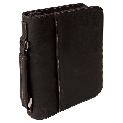 7 1/2" x 10 3/4" Leatherette Book/Bible Cover with Handle & Zipper