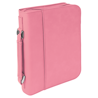 7 1/2" x 10 3/4" Leatherette Book/Bible Cover with Handle & Zipper