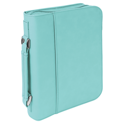 7 1/2" x 10 3/4" Leatherette Book/Bible Cover with Handle & Zipper