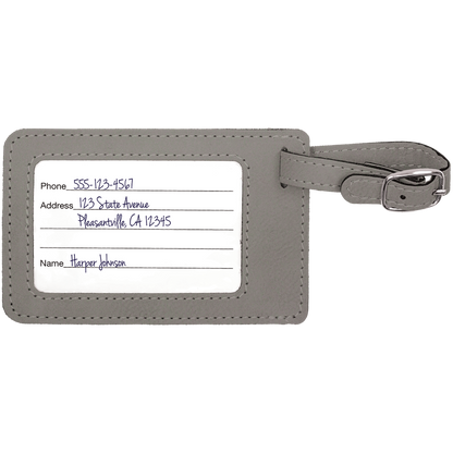 4 1/4" x 2 3/4" Custom Engraved Leatherette Luggage Tag