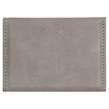 3 3/4" x 2 3/4" Custom Engraved Leatherette Hard Business Card Holder