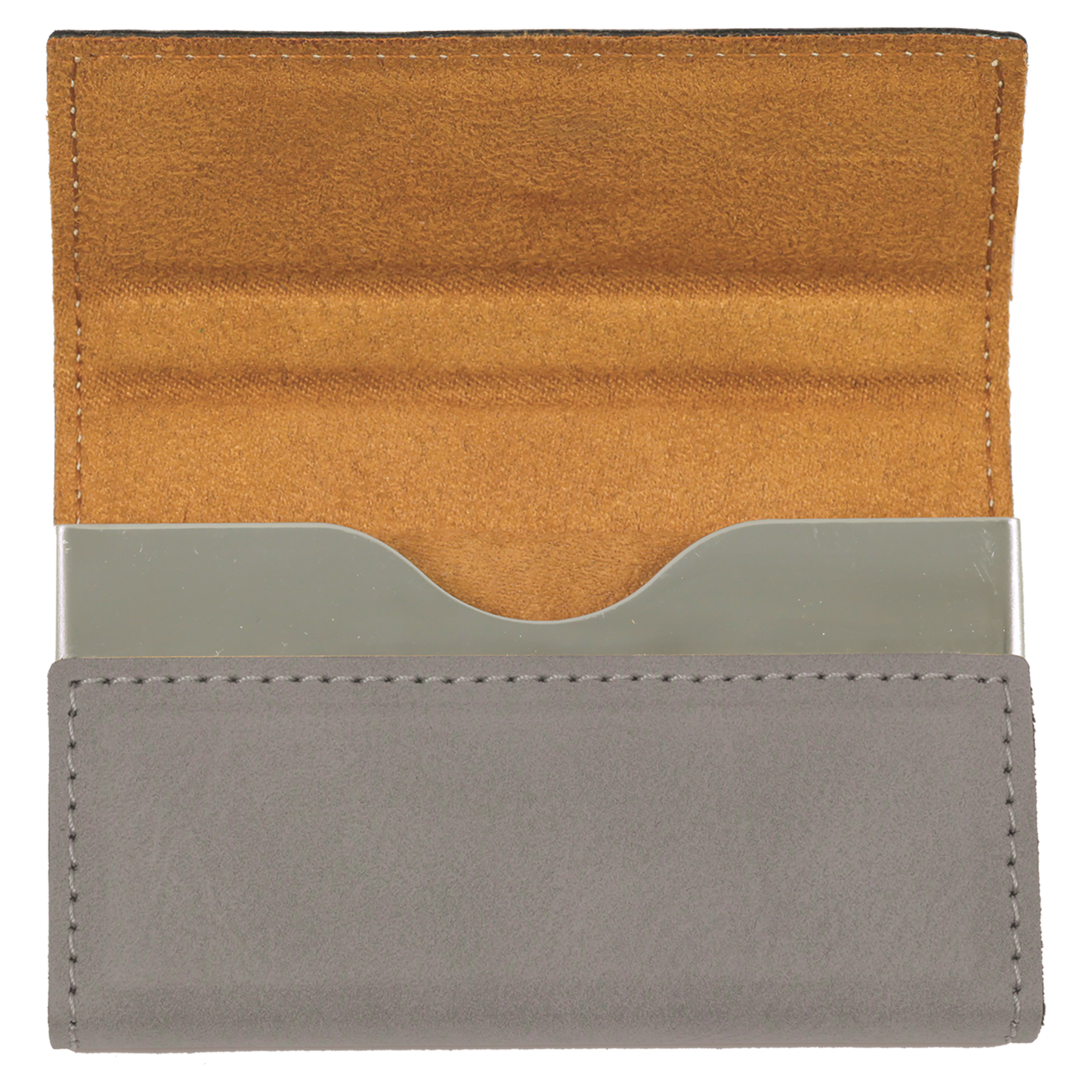 3 3/4" x 2 3/4" Custom Engraved Leatherette Hard Business Card Holder