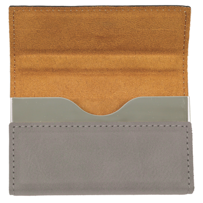 3 3/4" x 2 3/4" Custom Engraved Leatherette Hard Business Card Holder