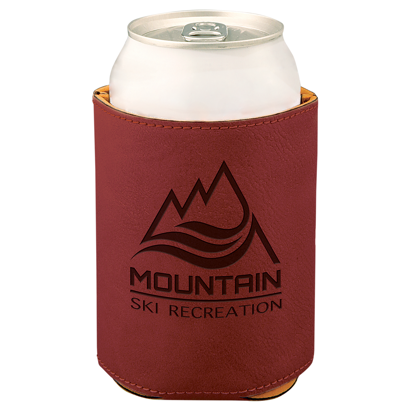 Custom Laser Engraved 3-3/4" Leatherette Beverage Holder (Koozie) - Upload Your Logo, Brand, or Image