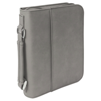 6 3/4" x 9 1/4" Leatherette Book/Bible Cover with Handle & Zipper
