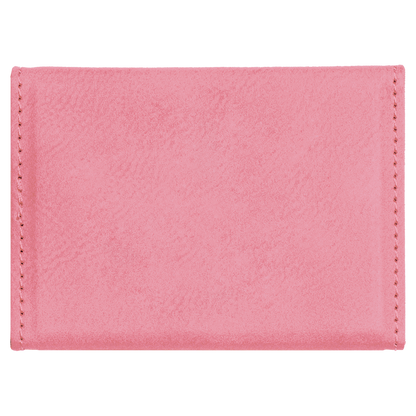 3 3/4" x 2 3/4" Custom Engraved Leatherette Hard Business Card Holder