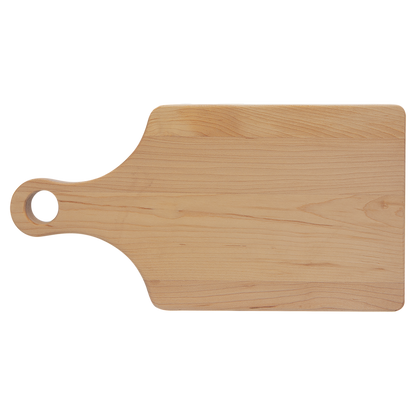 Custom Branded Maple Paddle Cutting Board with Drip Ring