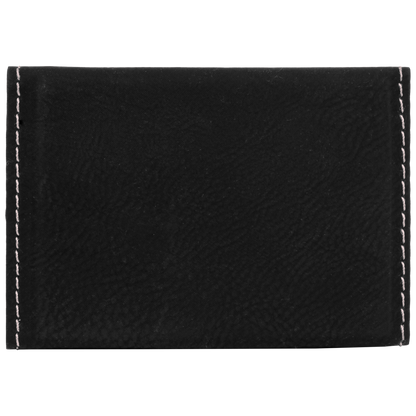 3 3/4" x 2 3/4" Custom Engraved Leatherette Hard Business Card Holder