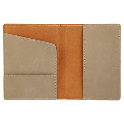 4 1/4" x 5 1/2" Custom Engraved Leatherette Passport Holder