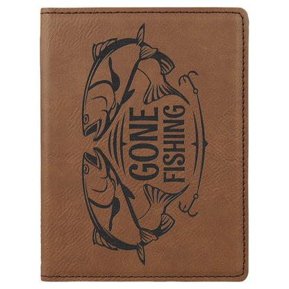 Dark Brown 4 1/4" x 5 1/2" Laserable Leatherette Passport Holder