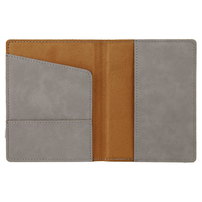 4 1/4" x 5 1/2" Custom Engraved Leatherette Passport Holder