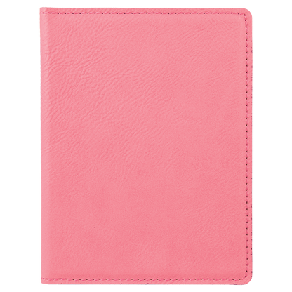4 1/4" x 5 1/2" Custom Engraved Leatherette Passport Holder