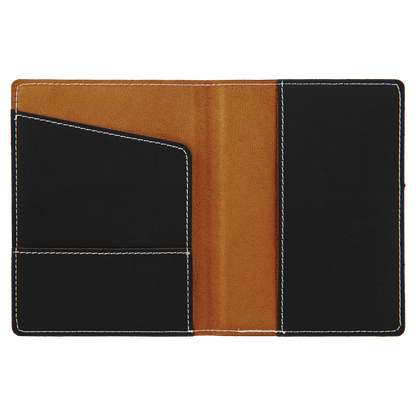 4 1/4" x 5 1/2" Custom Engraved Leatherette Passport Holder