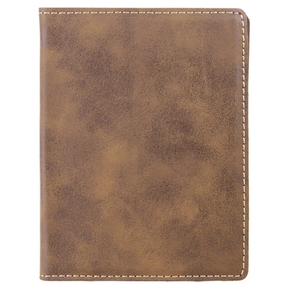 4 1/4" x 5 1/2" Custom Engraved Leatherette Passport Holder