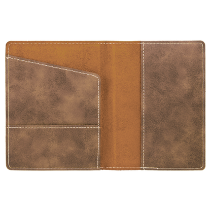 4 1/4" x 5 1/2" Custom Engraved Leatherette Passport Holder