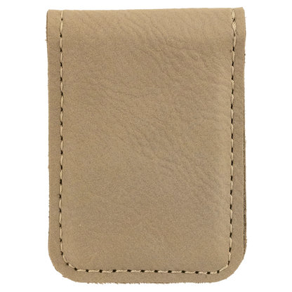 1 3/4" x 2 1/2" Laserable Leatherette Money Clip