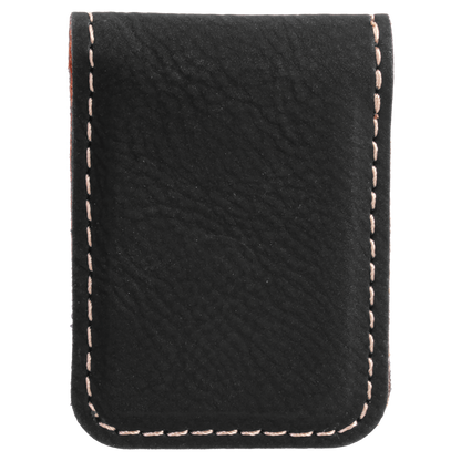 1 3/4" x 2 1/2" Laserable Leatherette Money Clip