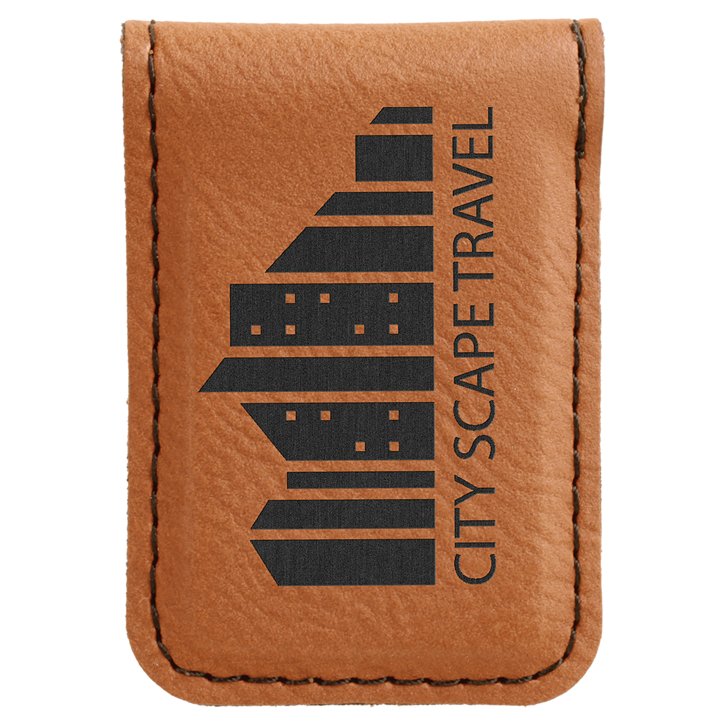 1 3/4" x 2 1/2" Laserable Leatherette Money Clip