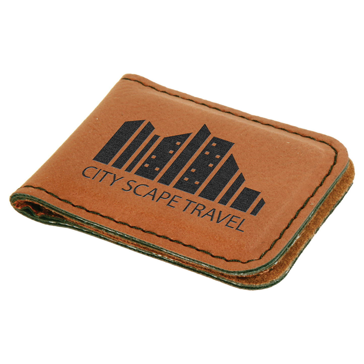1 3/4" x 2 1/2" Laserable Leatherette Money Clip