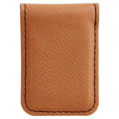 1 3/4" x 2 1/2" Laserable Leatherette Money Clip