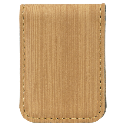 1 3/4" x 2 1/2" Laserable Leatherette Money Clip