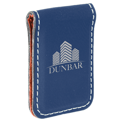 1 3/4" x 2 1/2" Laserable Leatherette Money Clip