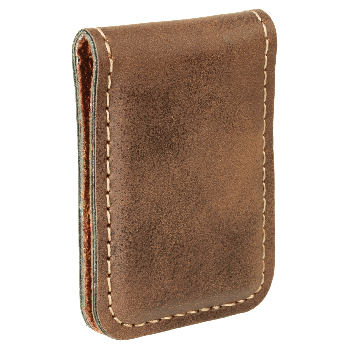 1 3/4" x 2 1/2" Laserable Leatherette Money Clip