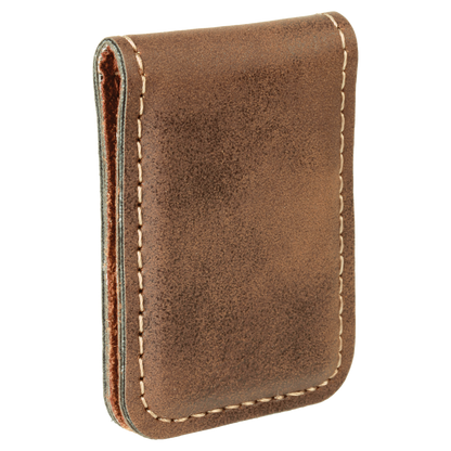 1 3/4" x 2 1/2" Laserable Leatherette Money Clip