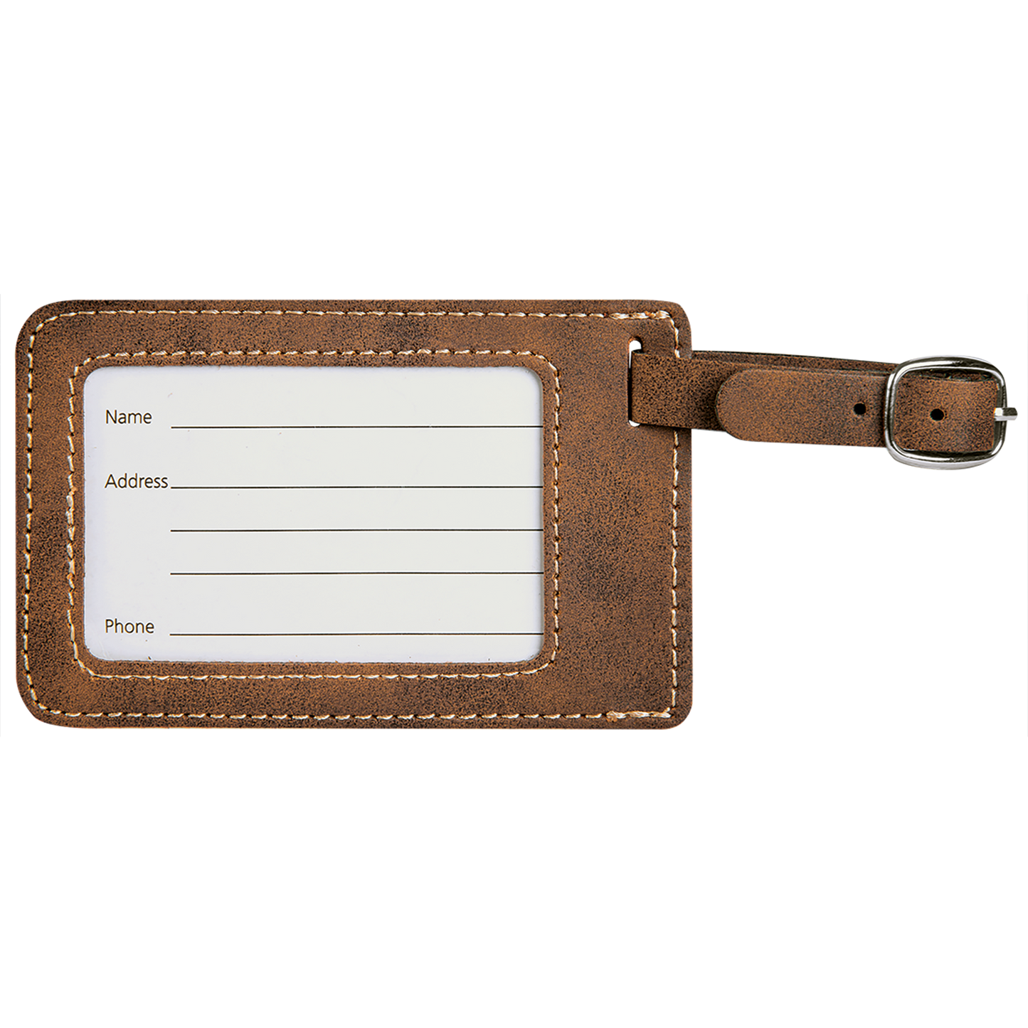 4 1/4" x 2 3/4" Custom Engraved Leatherette Luggage Tag