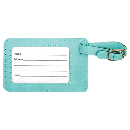 4 1/4" x 2 3/4" Custom Engraved Leatherette Luggage Tag