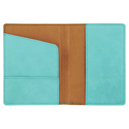4 1/4" x 5 1/2" Custom Engraved Leatherette Passport Holder