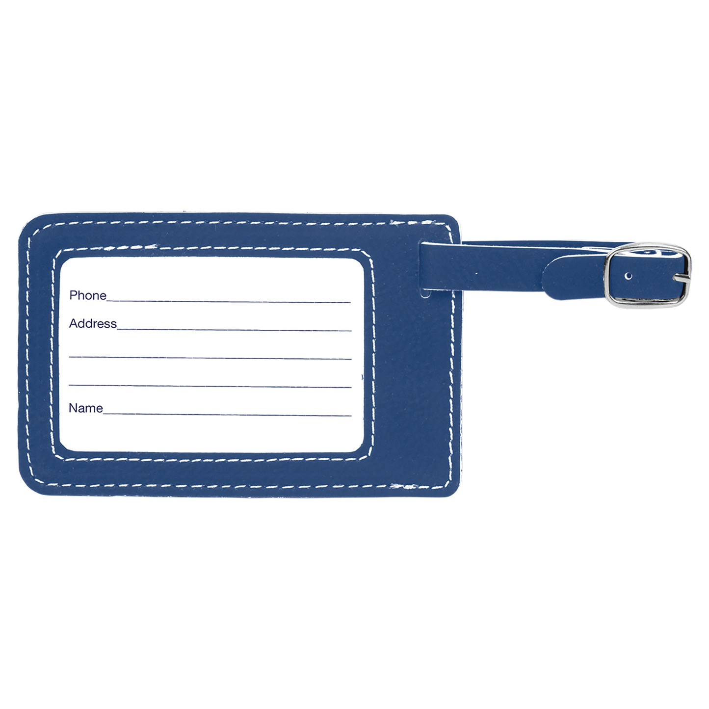 4 1/4" x 2 3/4" Custom Engraved Leatherette Luggage Tag