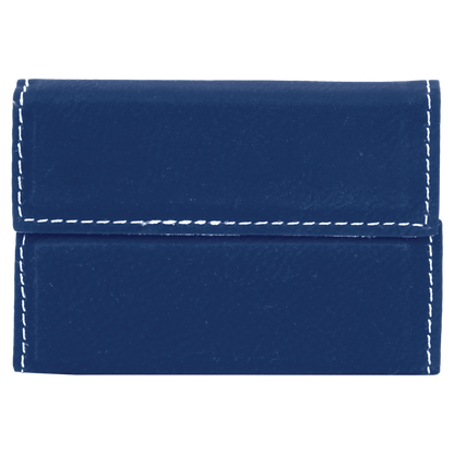 3 3/4" x 2 3/4" Custom Engraved Leatherette Hard Business Card Holder