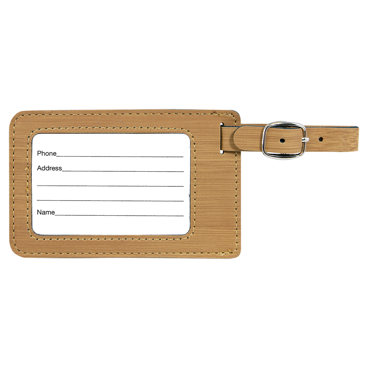 4 1/4" x 2 3/4" Custom Engraved Leatherette Luggage Tag