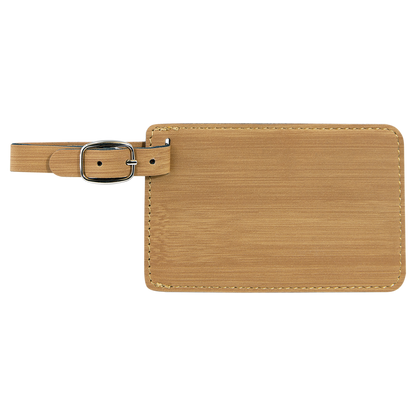 4 1/4" x 2 3/4" Custom Engraved Leatherette Luggage Tag