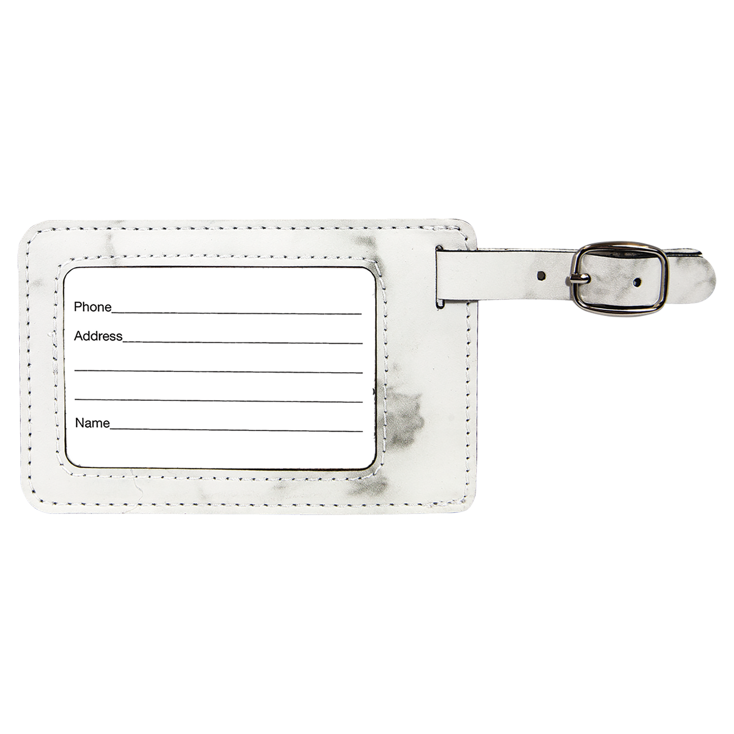 4 1/4" x 2 3/4" Custom Engraved Leatherette Luggage Tag