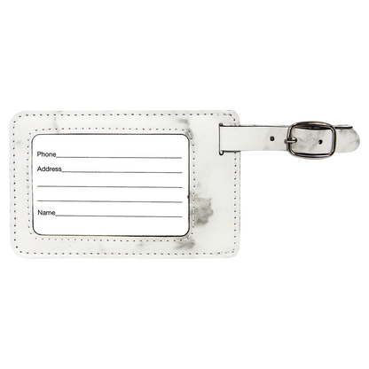 4 1/4" x 2 3/4" Custom Engraved Leatherette Luggage Tag