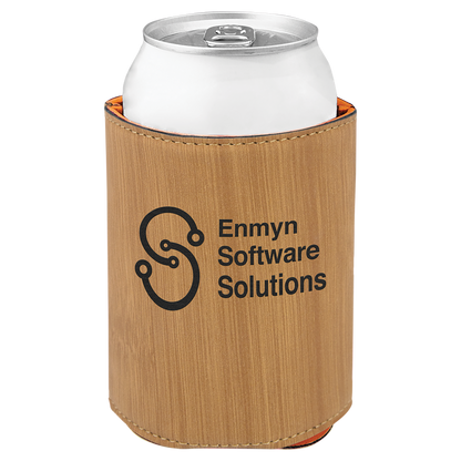 Custom Laser Engraved 3-3/4" Leatherette Beverage Holder (Koozie) - Upload Your Logo, Brand, or Image